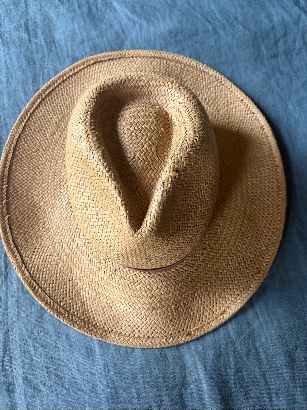 Janessa Leone women’s Straw Fedora Hat - Natural Tan